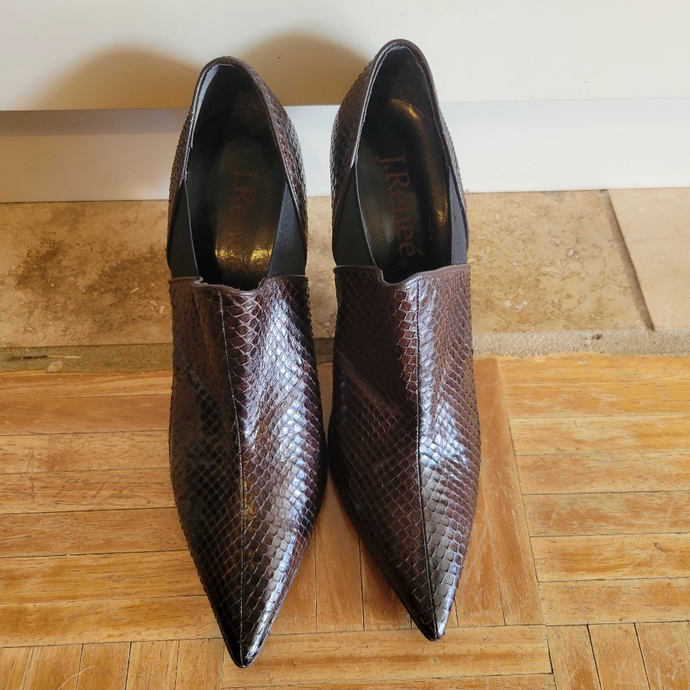 J.Renee Snakeskin Patterned Heels in Brown Size 9